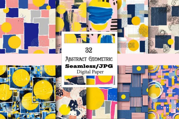 Abstract Geometric Digital Paper Pack: A Creative Toolkit
