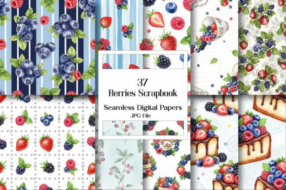 Berries Scrapbook Digital Paper: Your Creative Design Toolkit