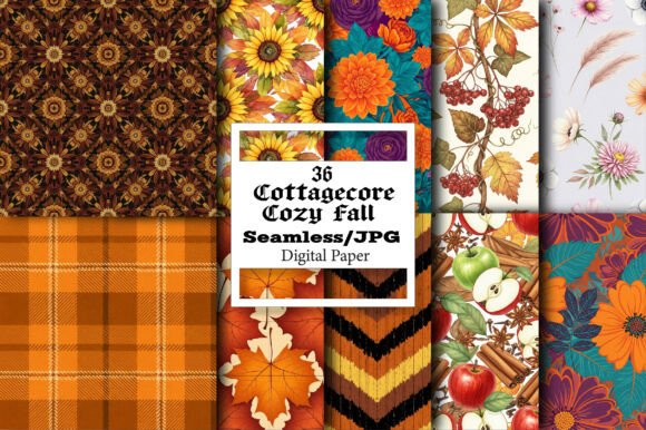 Cottagecore Cozy Fall Seamless Paper: A Versatile Digital Asset for Crafters