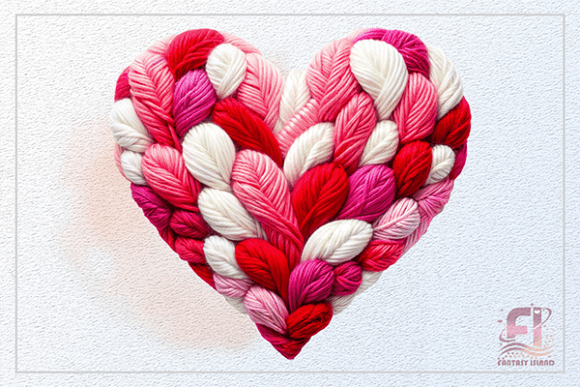 Cozy Knitted Yarn Heart Clipart PNG for Valentine Projects