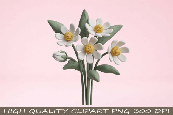 Daisy Flower Bouquet Clipart PNG for Creative Projects