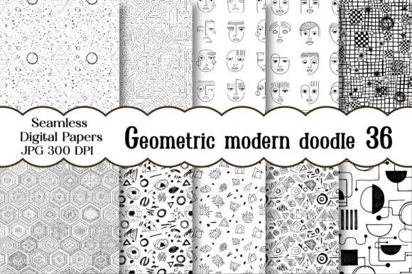 Geometric Modern Doodle Patterns: A Style Fusion