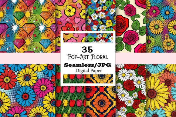Pop-Art Floral Seamless Textures