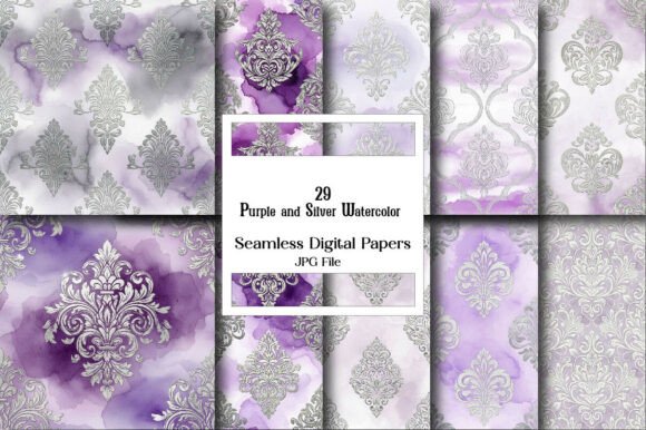 Purple and Silver Watercolor Damask: A Strategic Asset for Creative Professionals