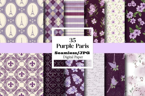 Purple Paris Digital Paper Bundle: A Versatile Creative Asset