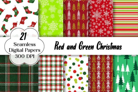 Red and Green Christmas Digital Paper: A Versatile Creative Foundation