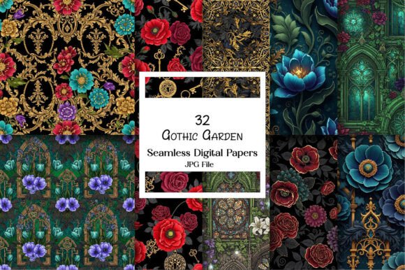 Seamless Gothic Garden Digital Paper: A Creative Toolbox