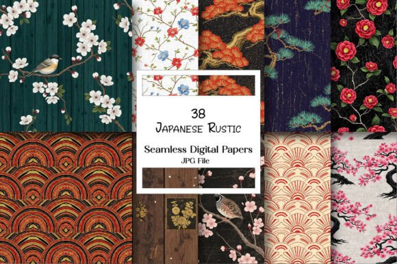 Seamless Japanese Rustic Digital Paper: A Versatile Foundation for Creative Projects