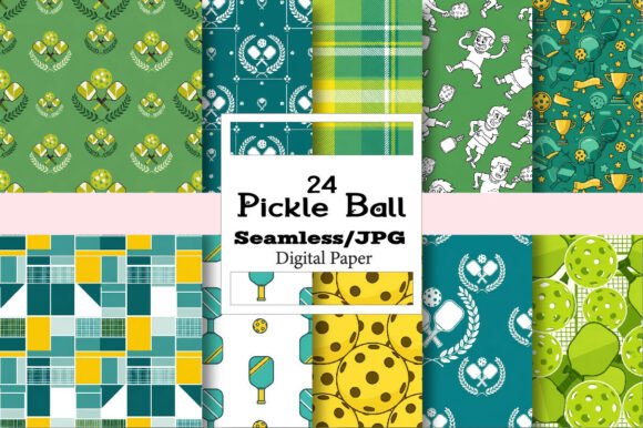 Seamless Pickle Ball Digital Paper: A Creative Asset for Projects