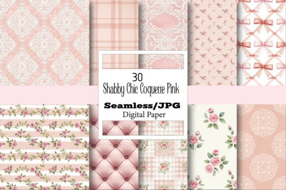 Shabby Chic Coquette Pink Digital Paper Essentials