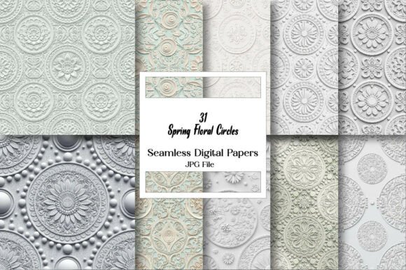 Spring Floral Circles Seamless Patterns: A Creative Toolkit