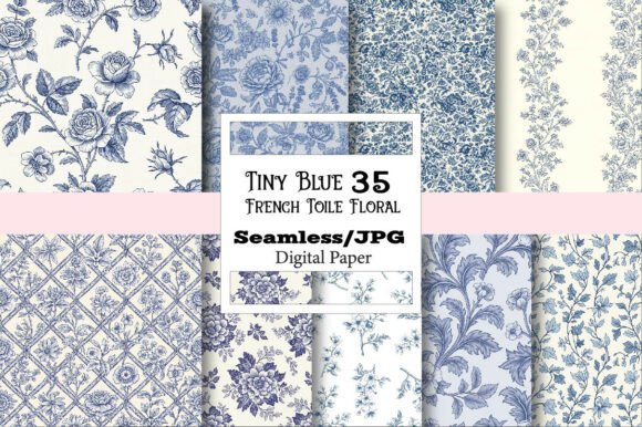 The Allure of the Tiny Blue French Toile Floral Pattern
