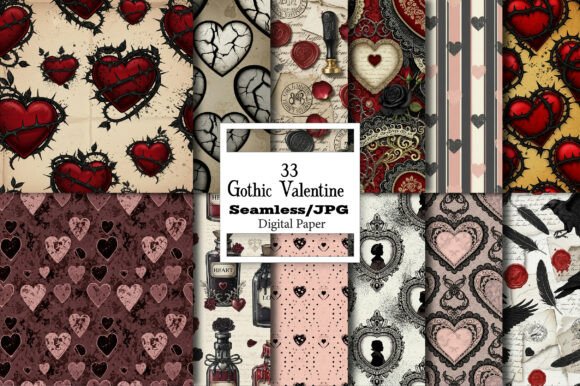 The Creative Power of Gothic Valentine Seamless Digital Paper