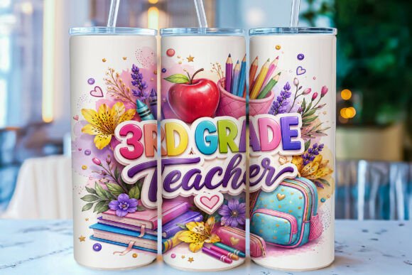The Perfect Gift: Celebrating Educators with a 3rd Grade Teacher Tumbler Wrap PNG