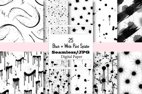 The Power of Black White Paint Splatter Seamless