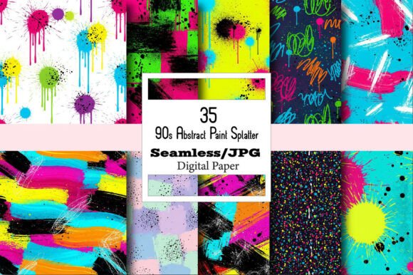 The Strategic Utility of 90s Abstract Paint Splatter Digital Designs