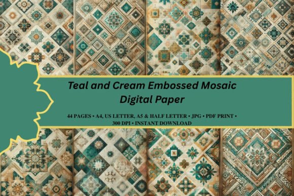 The Teal Embossed Mosaic Digital Paper: A Foundation for Elegant Digital and Physical Design