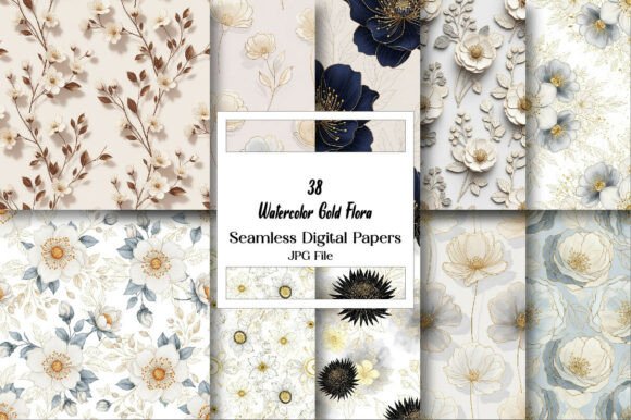 The Ultimate Creative Toolkit: Exploring Watercolor Gold Floral Digital Paper