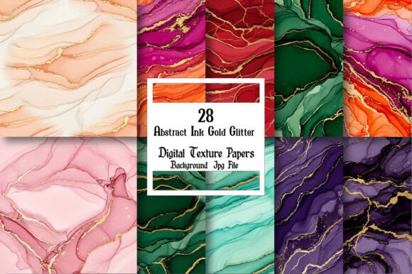 The Versatile Potential of Abstract Ink Gold Glitter Background Textures