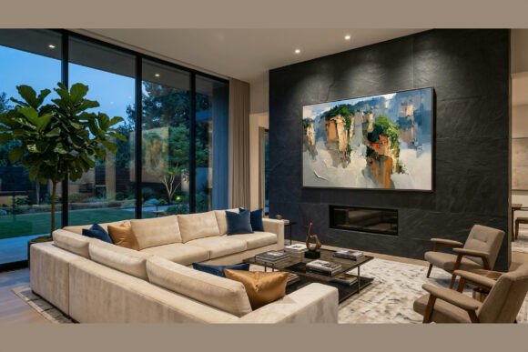 Transform Your Space with Misty Karst Mountains Impasto Art
