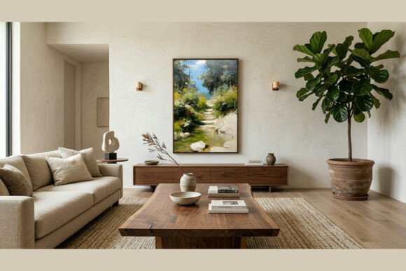 Transform Your Space with the Ultimate Calming Energy of Serene Impasto Forest Stream