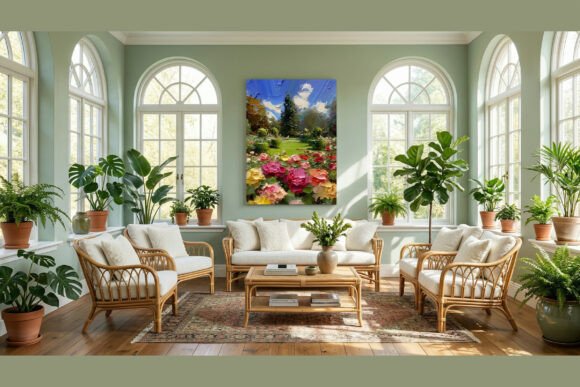 Transform Your Space with Vibrant Impasto Rose Garden Art