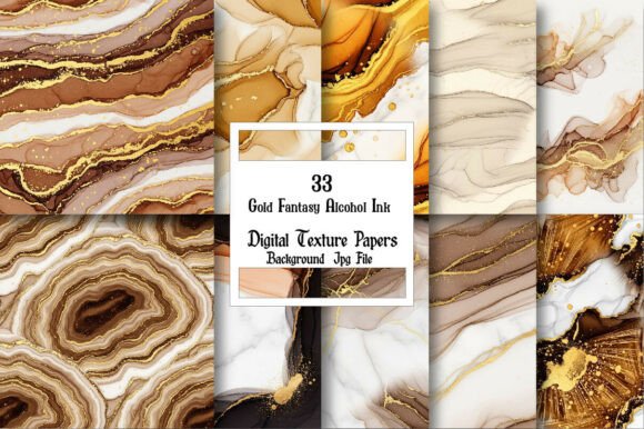 Unleashing Creativity with Gold Fantasy Alcohol Ink Backgrounds