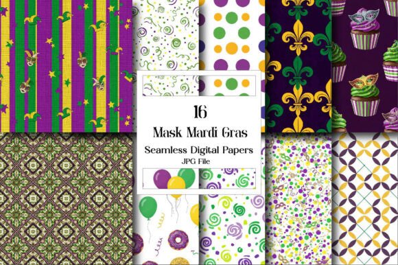 Unlock Creativity with Mask Mardi Gras Digital Paper