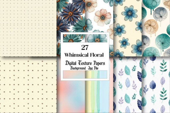 Whimsical Floral Digital Paper for Creative Projects
